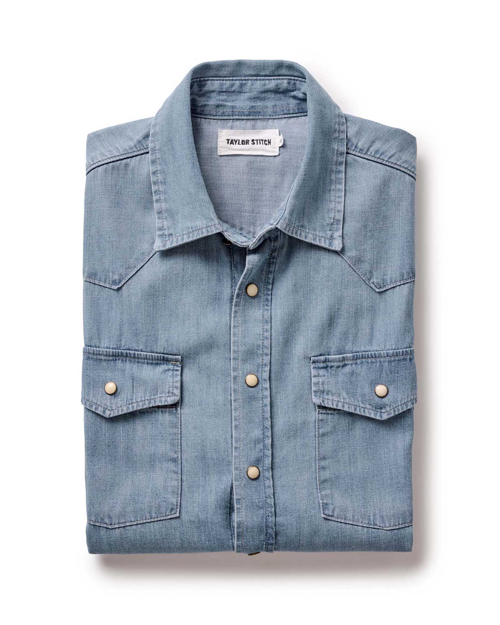 Taylorstitch The Glacier Shirt in Washed Indigo Selvedge Denim