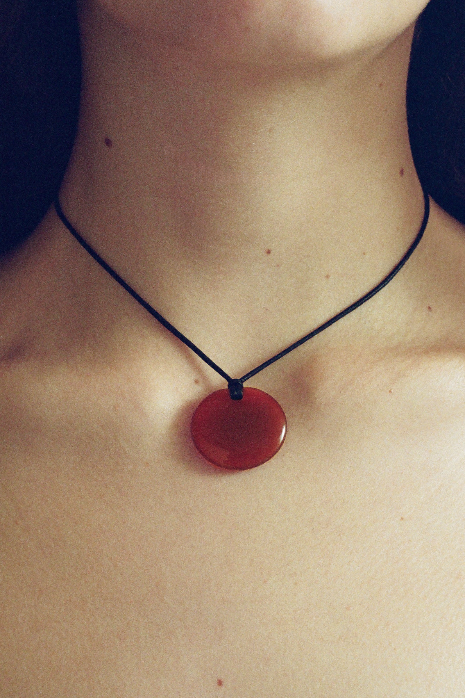 Sophie Buhai Small Full Moon Pendant in Carnelian