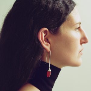 Sophie Buhai Long Dripping Stone Earrings in Carnelian
