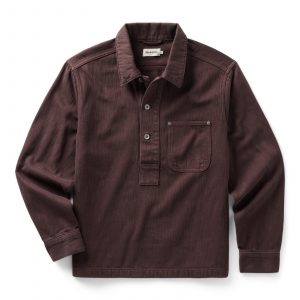 Taylorstitch The Milton Overshirt in Burgundy Slub Denim