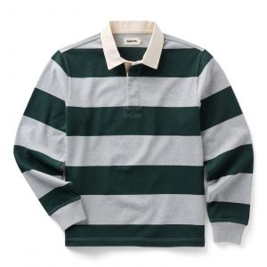 Taylorstitch The Rugby Shirt in Dark Forest Stripe