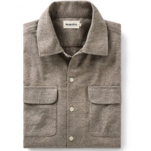Taylorstitch The Shore Shirt in Driftwood Portuguese Mouline Flannel