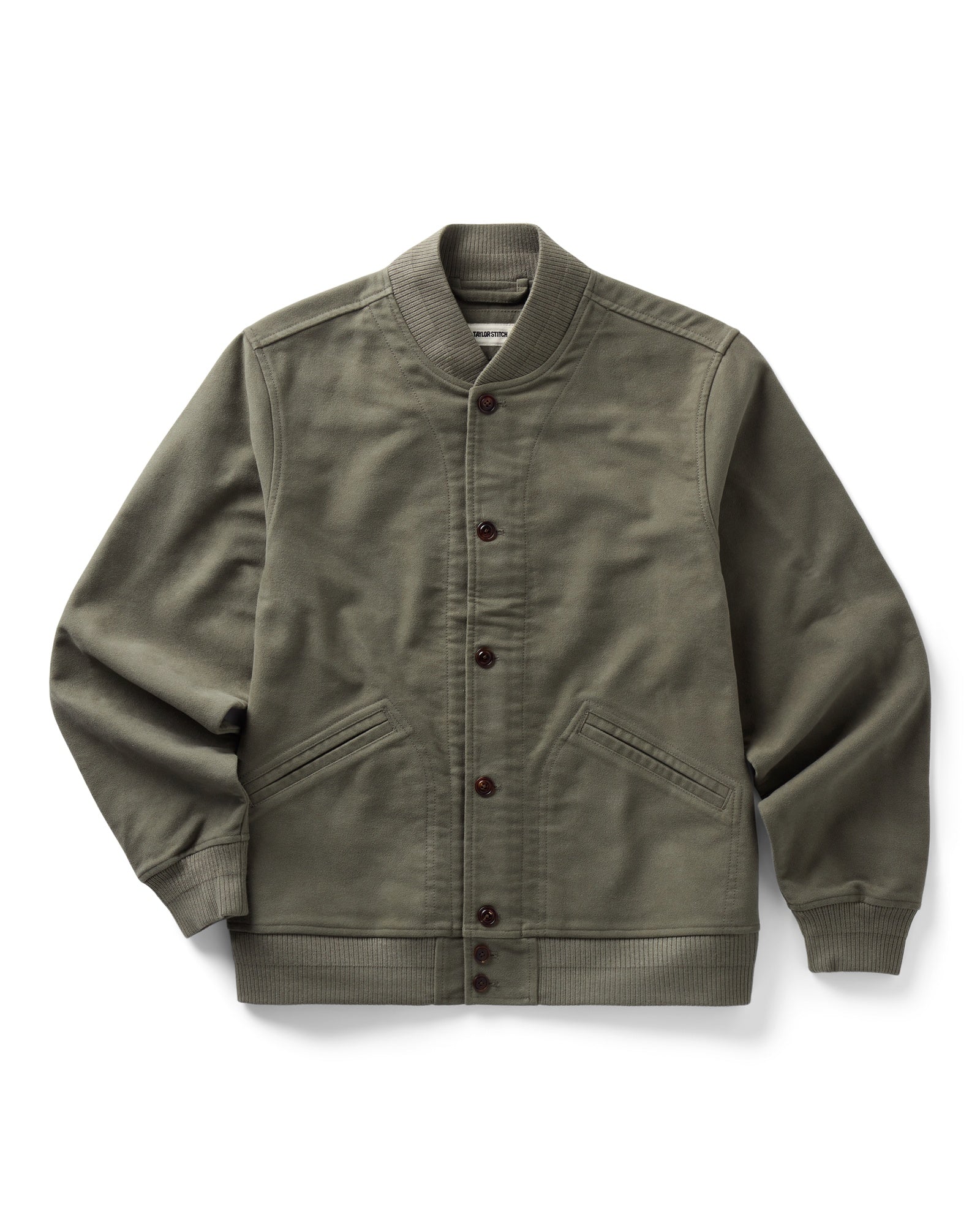 Taylorstitch The Clark Bomber in Smoked Olive Moleskin