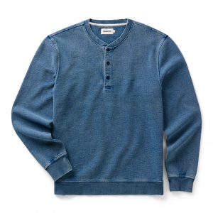 Taylorstitch The Sunset Henley in Washed Indigo Terry
