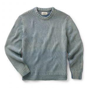 Taylorstitch The Dory Crew Sweater in Washed Indigo
