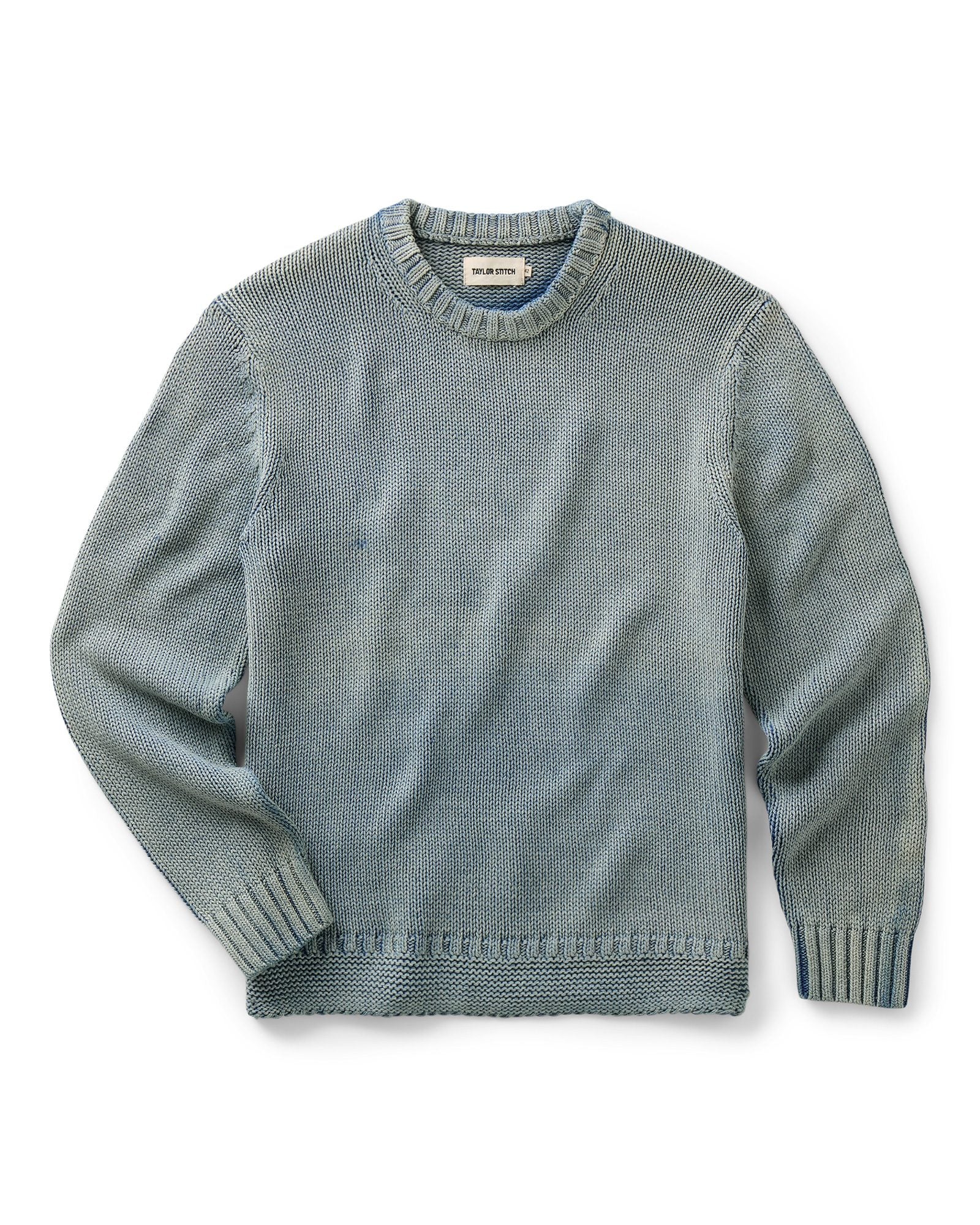 Taylorstitch The Dory Crew Sweater in Washed Indigo