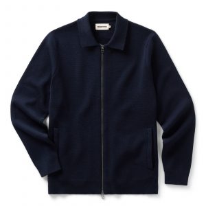 Taylorstitch The Portola Sweater Jacket in Midnight Merino
