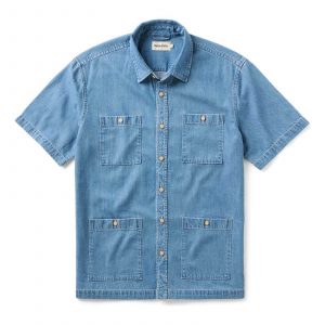 Taylorstitch The Gulf Shirt in Washed Indigo Twill
