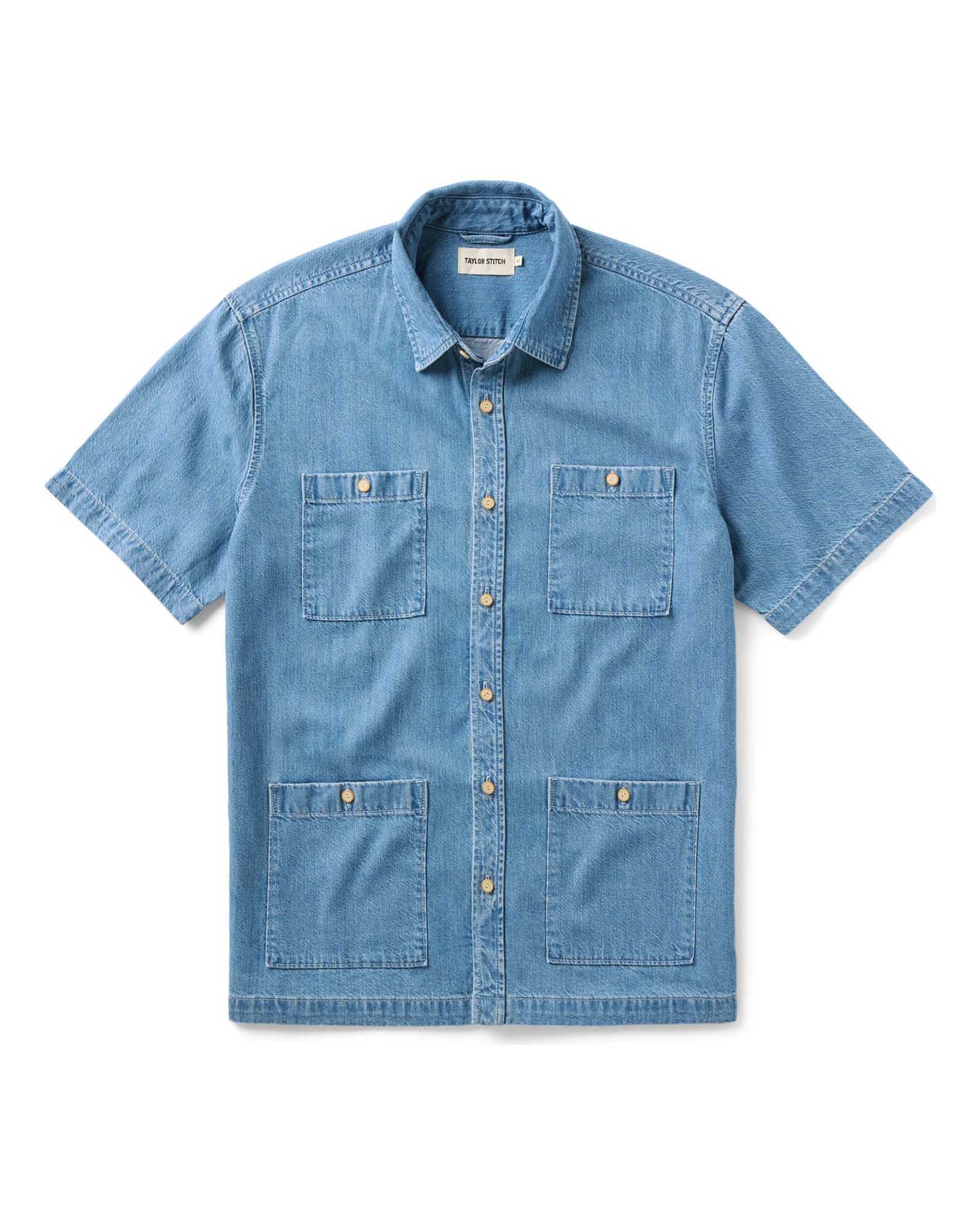 Taylorstitch The Gulf Shirt in Washed Indigo Twill