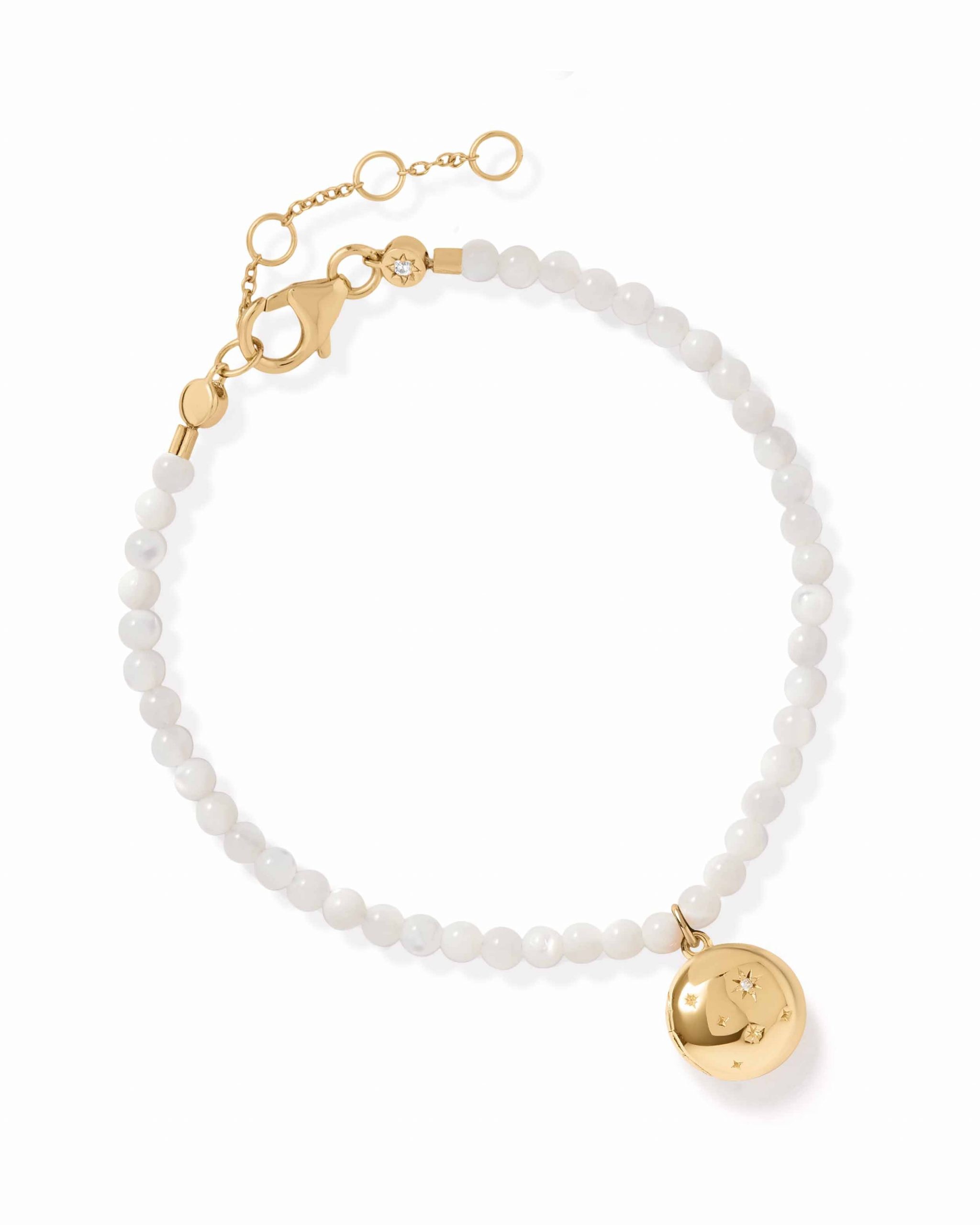 Astley Clarke Mother of Pearl Gold Tiny Star Locket Bracelet