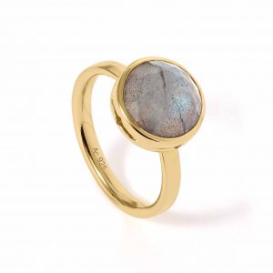Astley Clarke Gold Large Luna Labradorite Ring