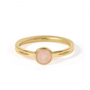 Astley Clarke Gold Mini Luna Pink Quartzite Ring