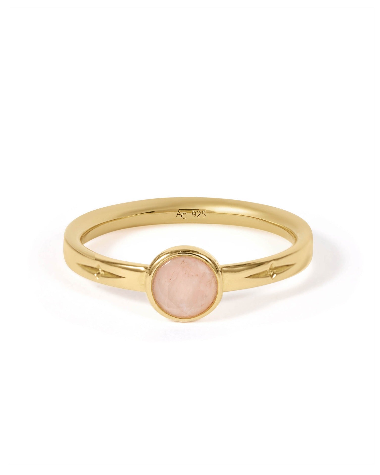 Astley Clarke Gold Mini Luna Pink Quartzite Ring