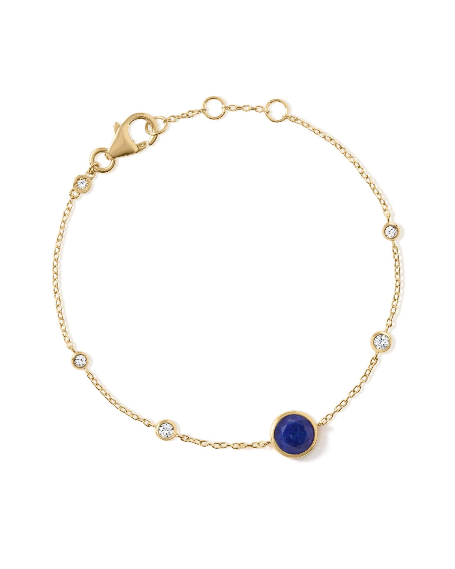 Astley Clarke Gold Luna Lapis Station Bracelet