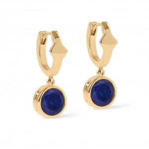 Astley Clarke Gold Luna Lapis Huggie Earrings