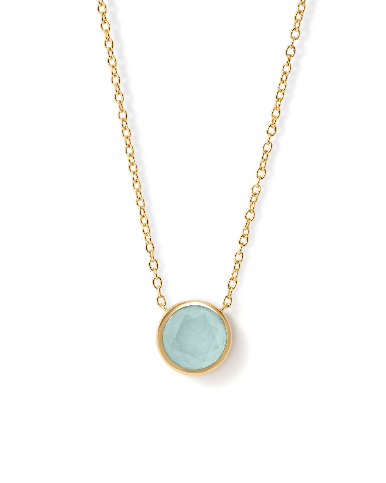 Astley Clarke Gold Luna Aqua Quartzite Pendant Necklace