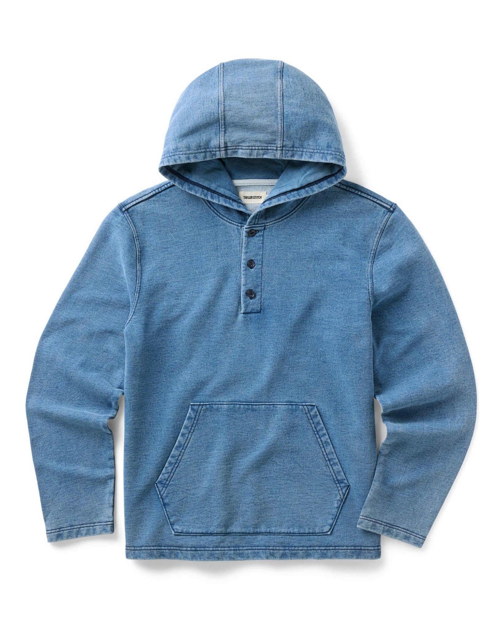 Taylorstitch The Baja Pullover in Washed Indigo Terry