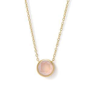 Astley Clarke Gold Luna Pink Quartzite Pendant Necklace