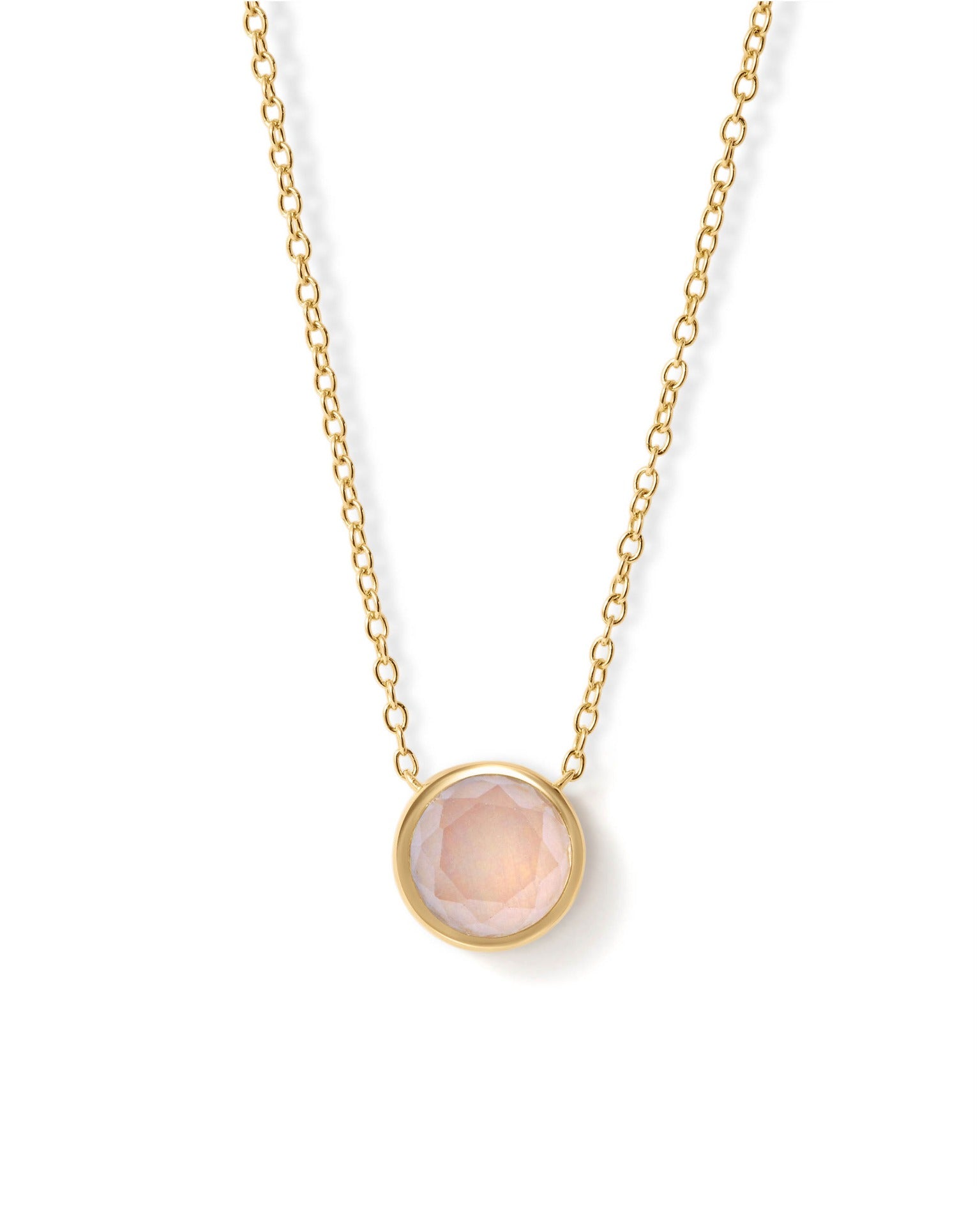 Astley Clarke Gold Luna Pink Quartzite Pendant Necklace