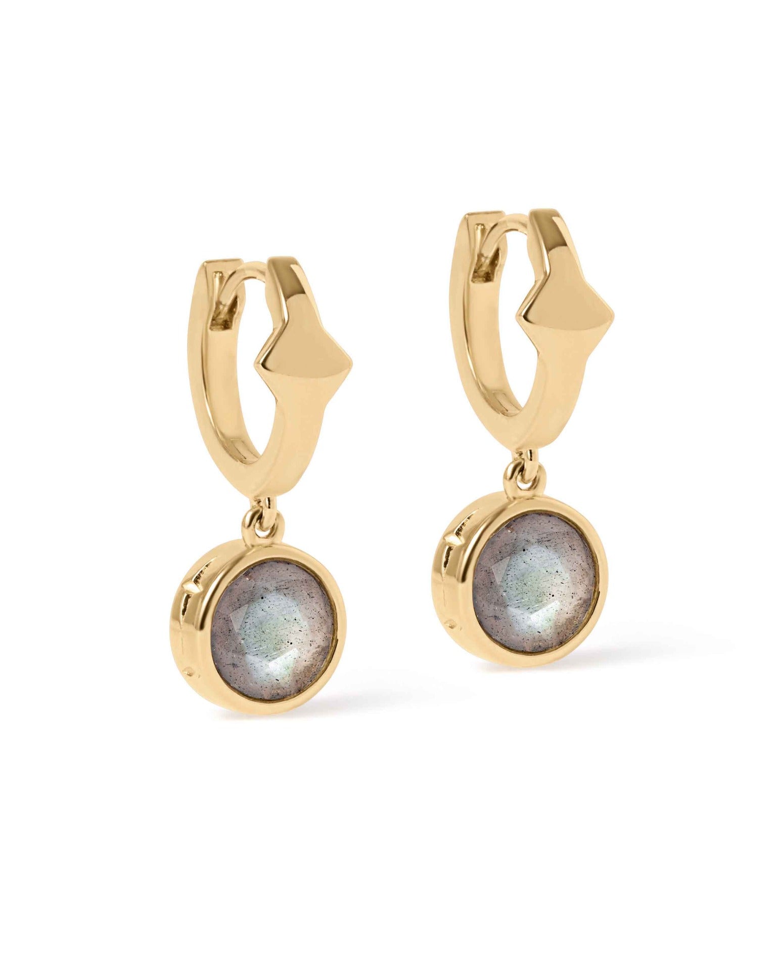 Astley Clarke Gold Luna Labradorite Huggie Earrings
