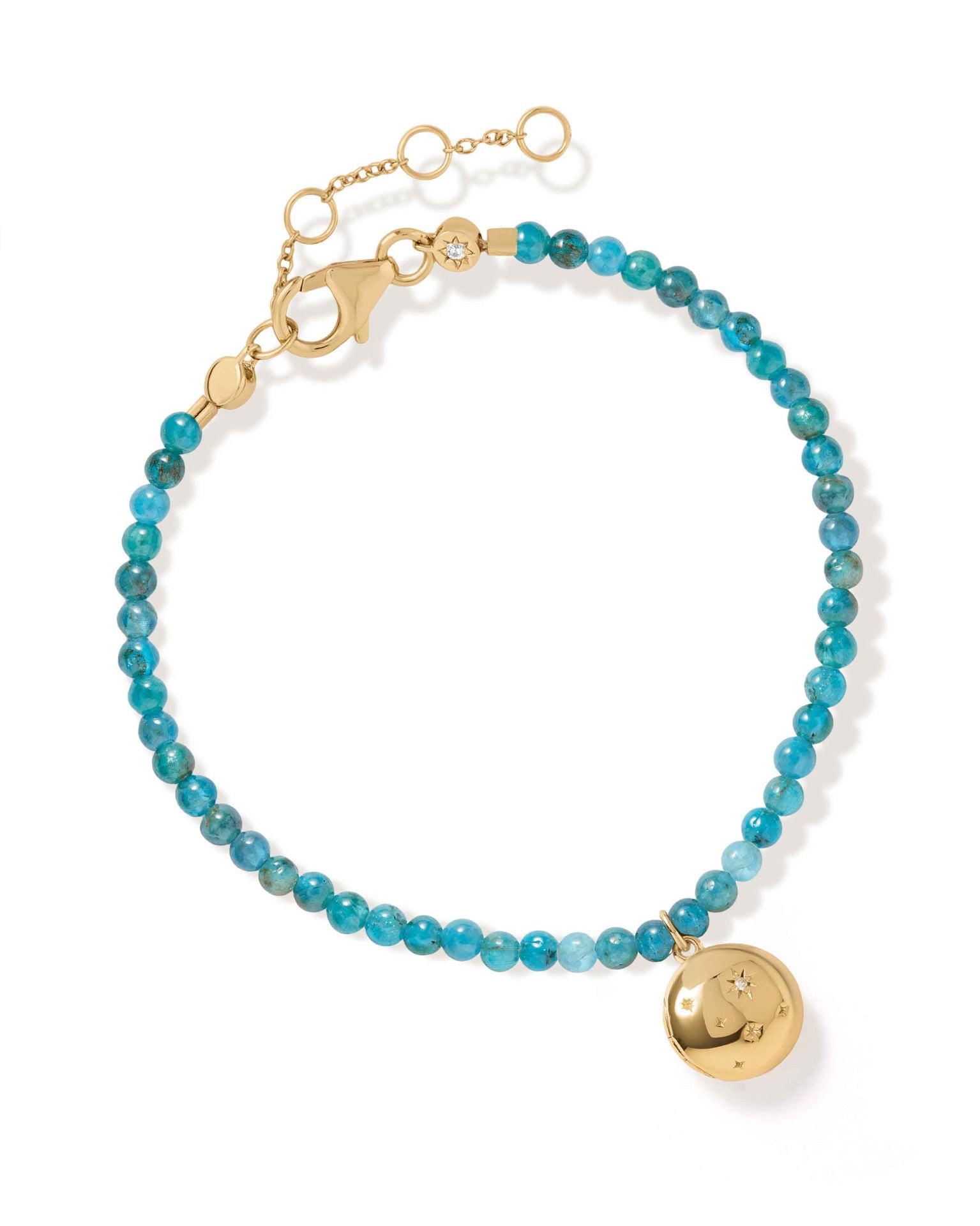 Astley Clarke Blue Apatite Gold Tiny Star Locket Bracelet