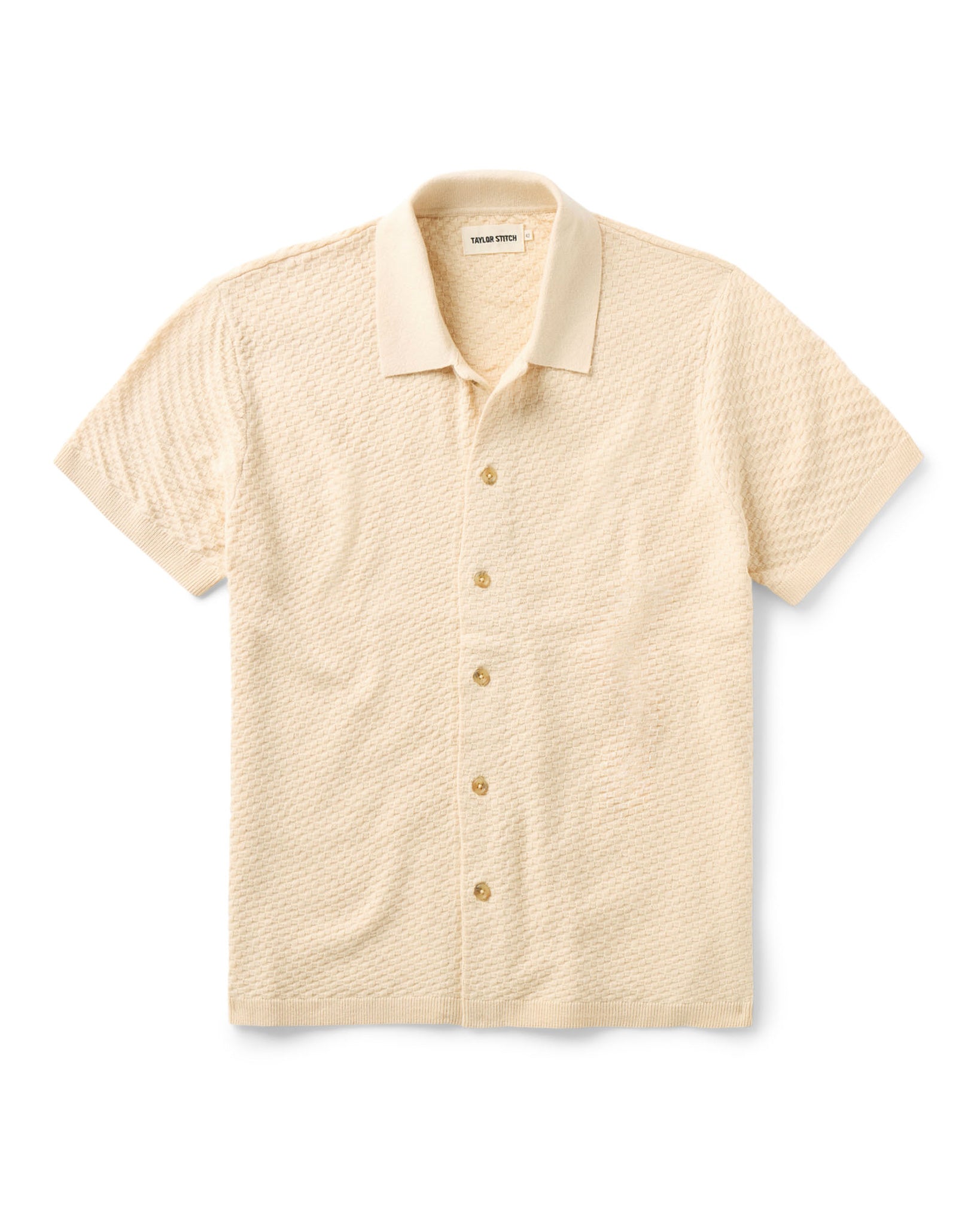Taylorstitch The Arlo Sweater Polo in Oat Texture Knit