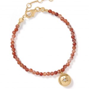 Astley Clarke Sun Agate Gold Biography Locket Bracelet