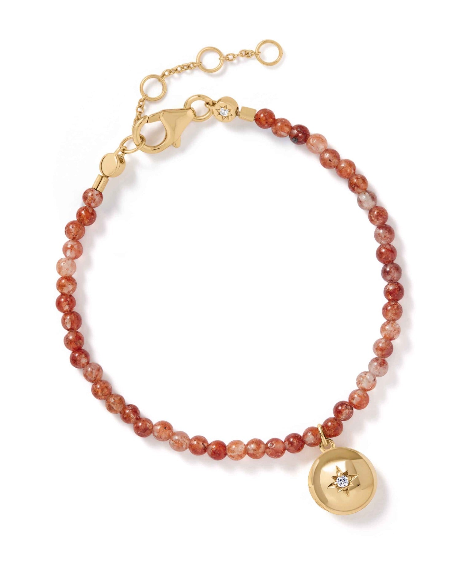 Astley Clarke Sun Agate Gold Biography Locket Bracelet