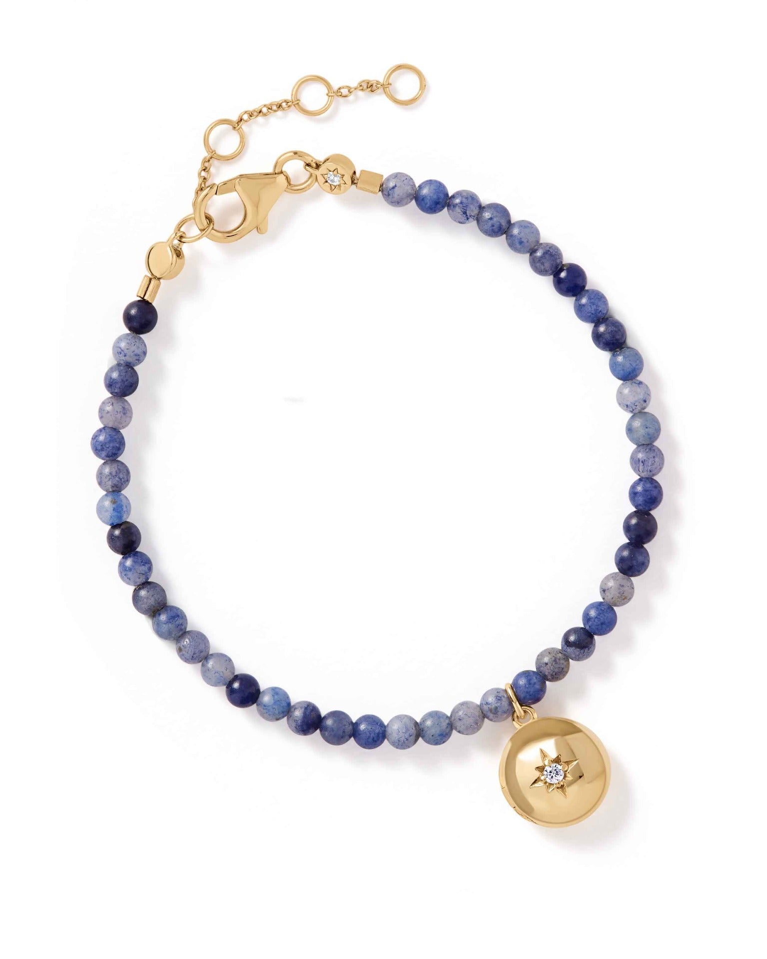 Astley Clarke Blue Aventurine Gold Biography Locket Bracelet