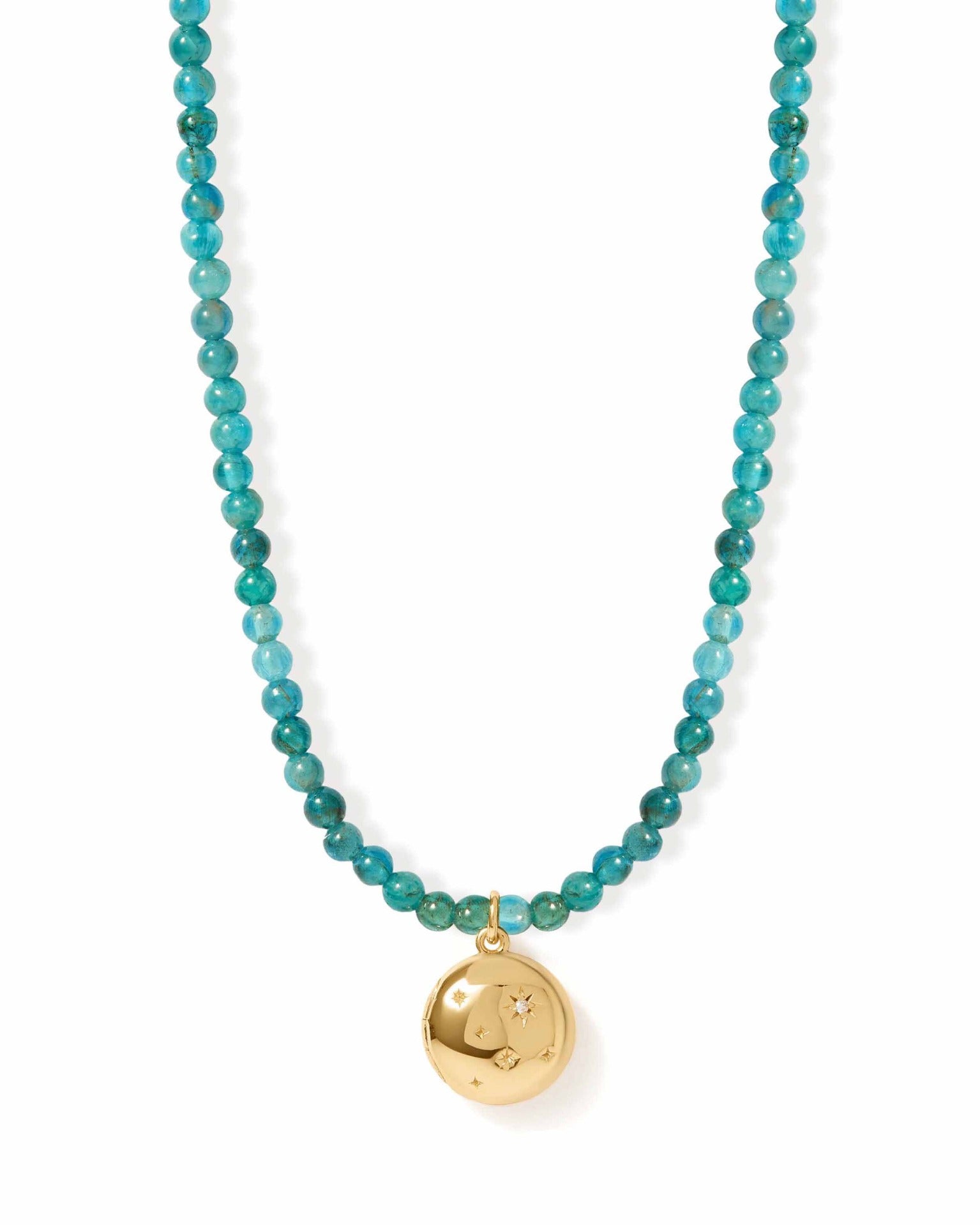 Astley Clarke Blue Apatite Gold Tiny Star Locket Necklace