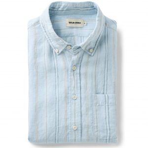 Taylorstitch The Jack in Blue Sky Stripe Linen