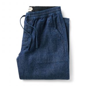 Taylorstitch The Breakwater Pant in Rinsed Indigo Hemp Denim