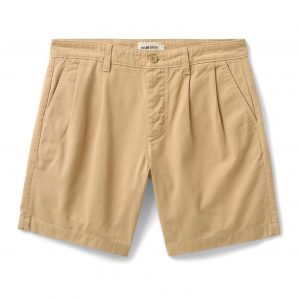 Taylorstitch The Pleated Short in Organic Field Khaki Twill