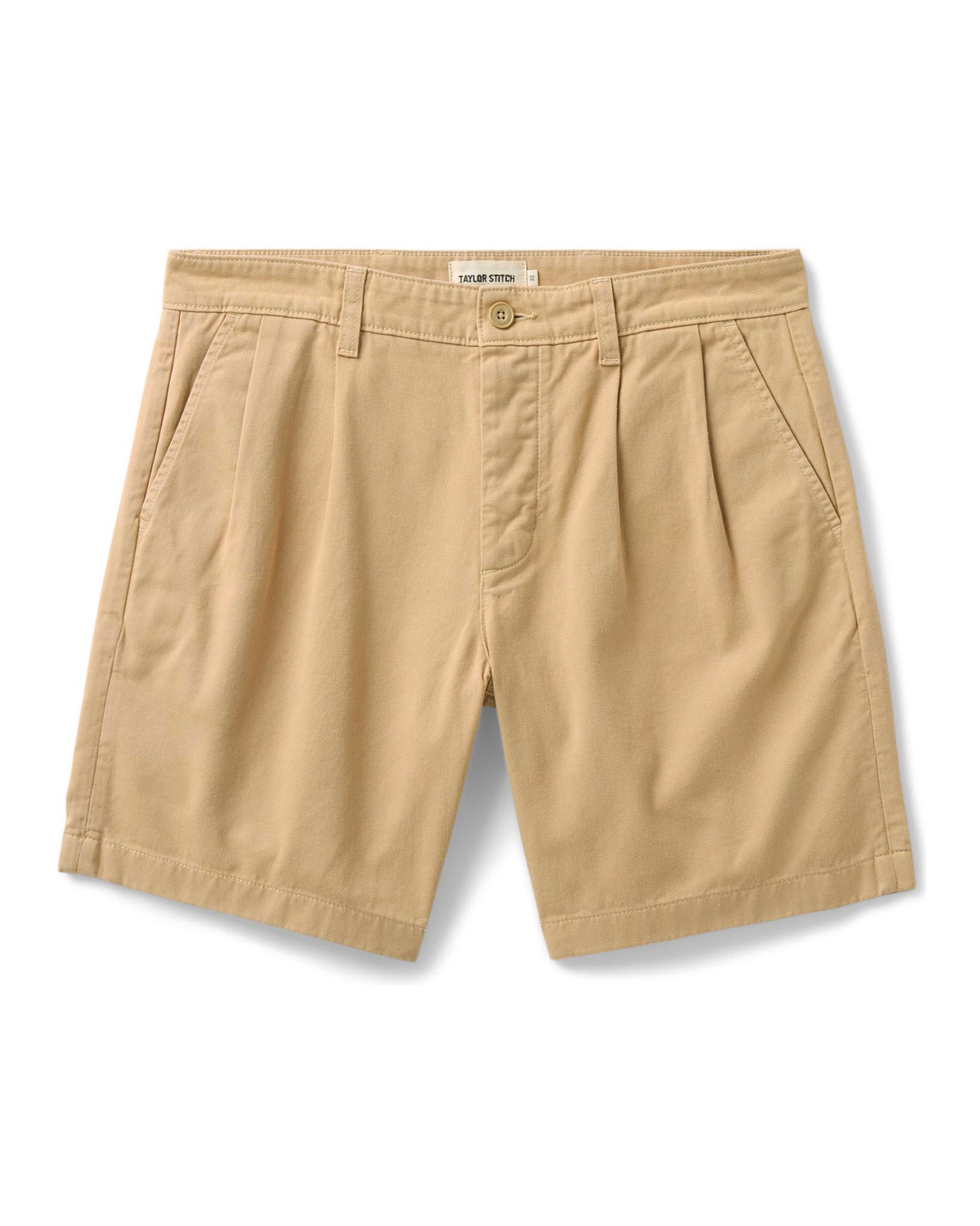 Taylorstitch The Pleated Short in Organic Field Khaki Twill
