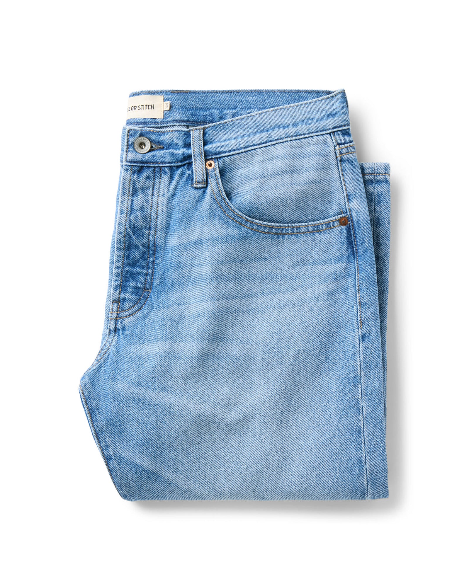 Taylorstitch The Democratic Jean in Light Wash Hemp Denim