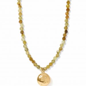 Astley Clarke Green Garnet Gold Tiny Star Locket Necklace