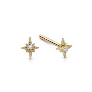 Astley Clarke Solid Gold Mini North Star Lab Grown Diamond Stud Earrings