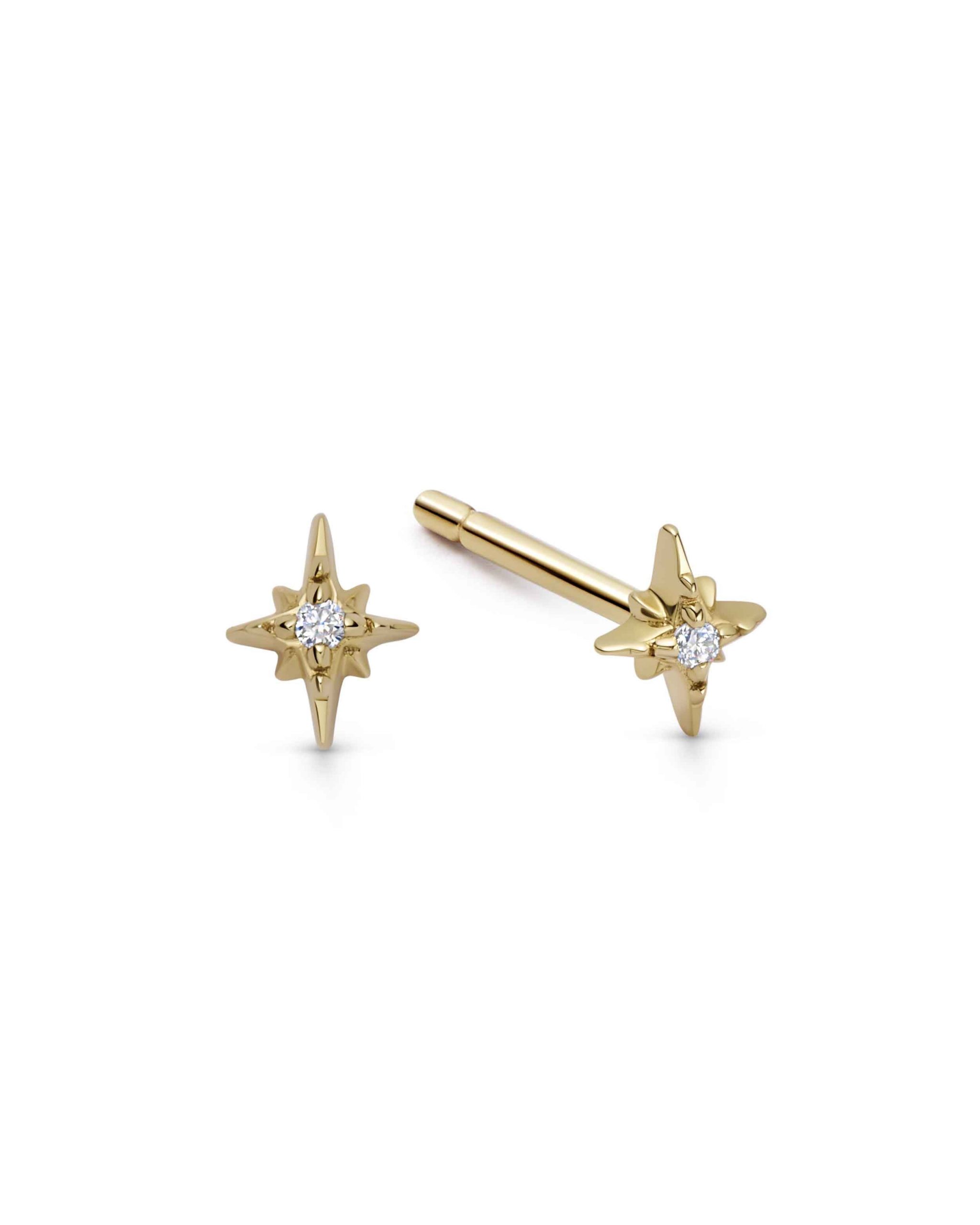 Astley Clarke Solid Gold Mini North Star Lab Grown Diamond Stud Earrings