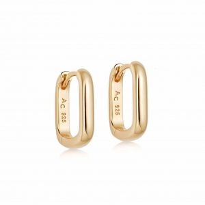 Astley Clarke Gold Celestial Small Oblong Huggie Earrings