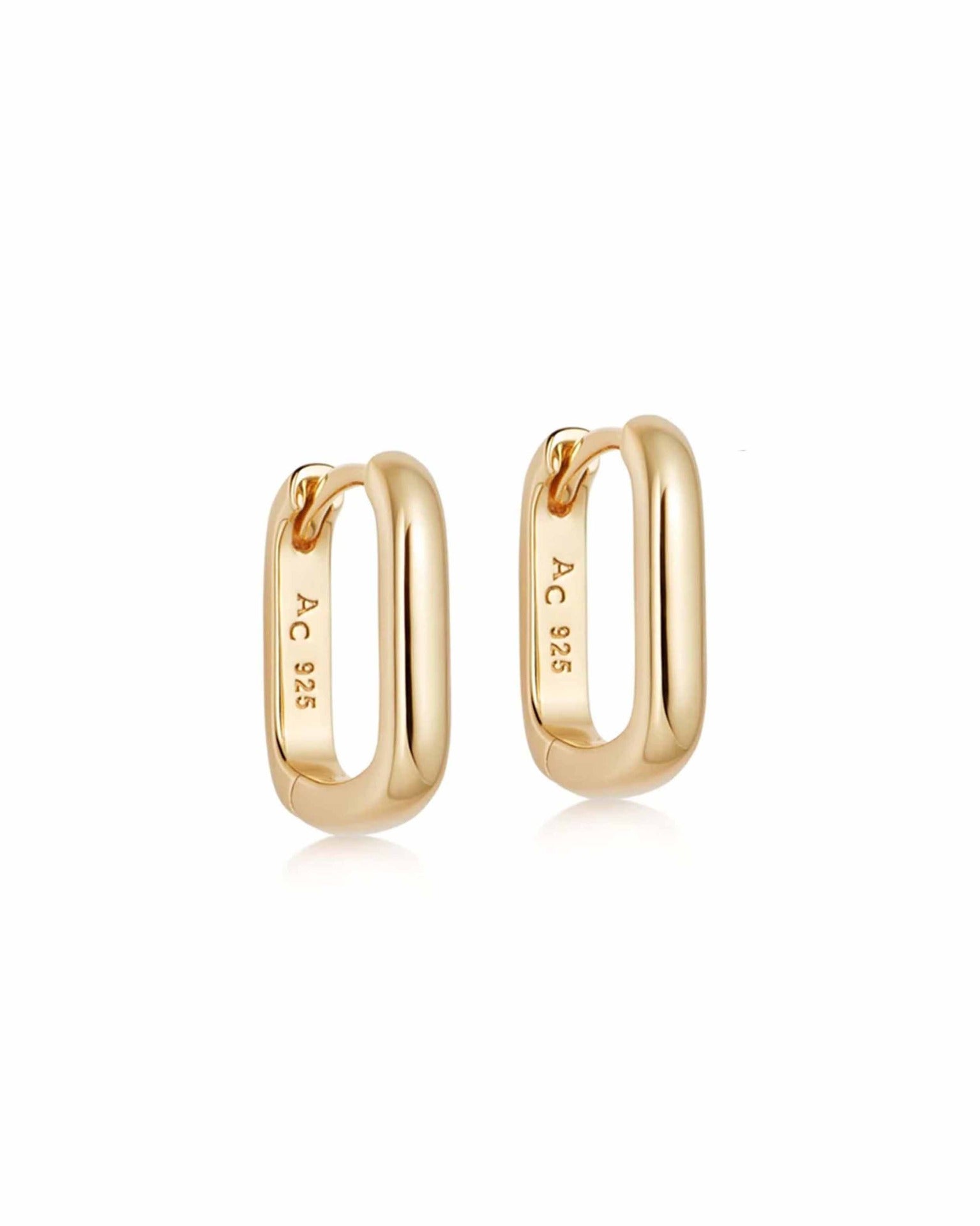 Astley Clarke Gold Celestial Small Oblong Huggie Earrings
