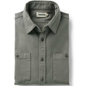 Taylorstitch The Dispatch Shirt in Smoked Olive Broken Twill
