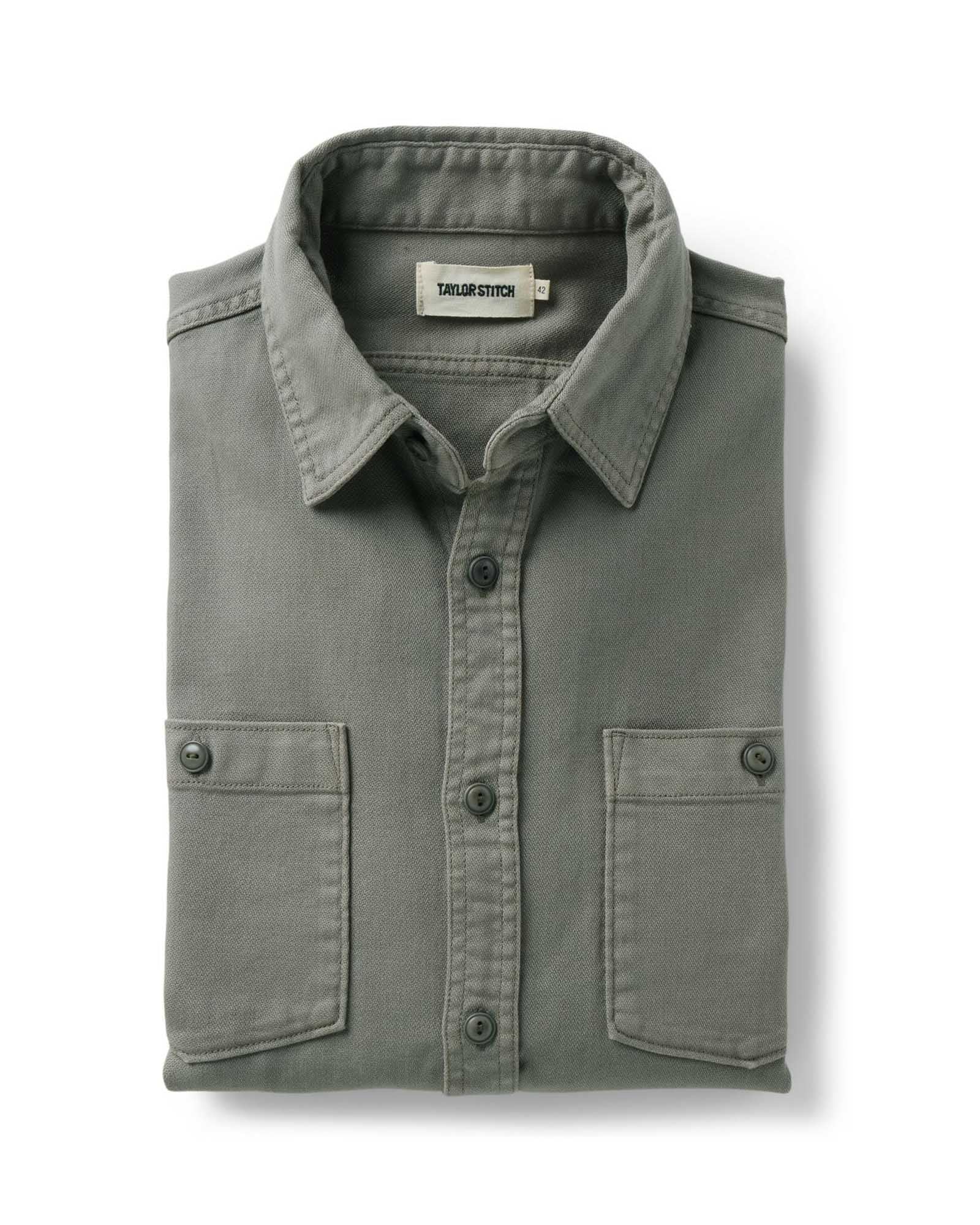 Taylorstitch The Dispatch Shirt in Smoked Olive Broken Twill