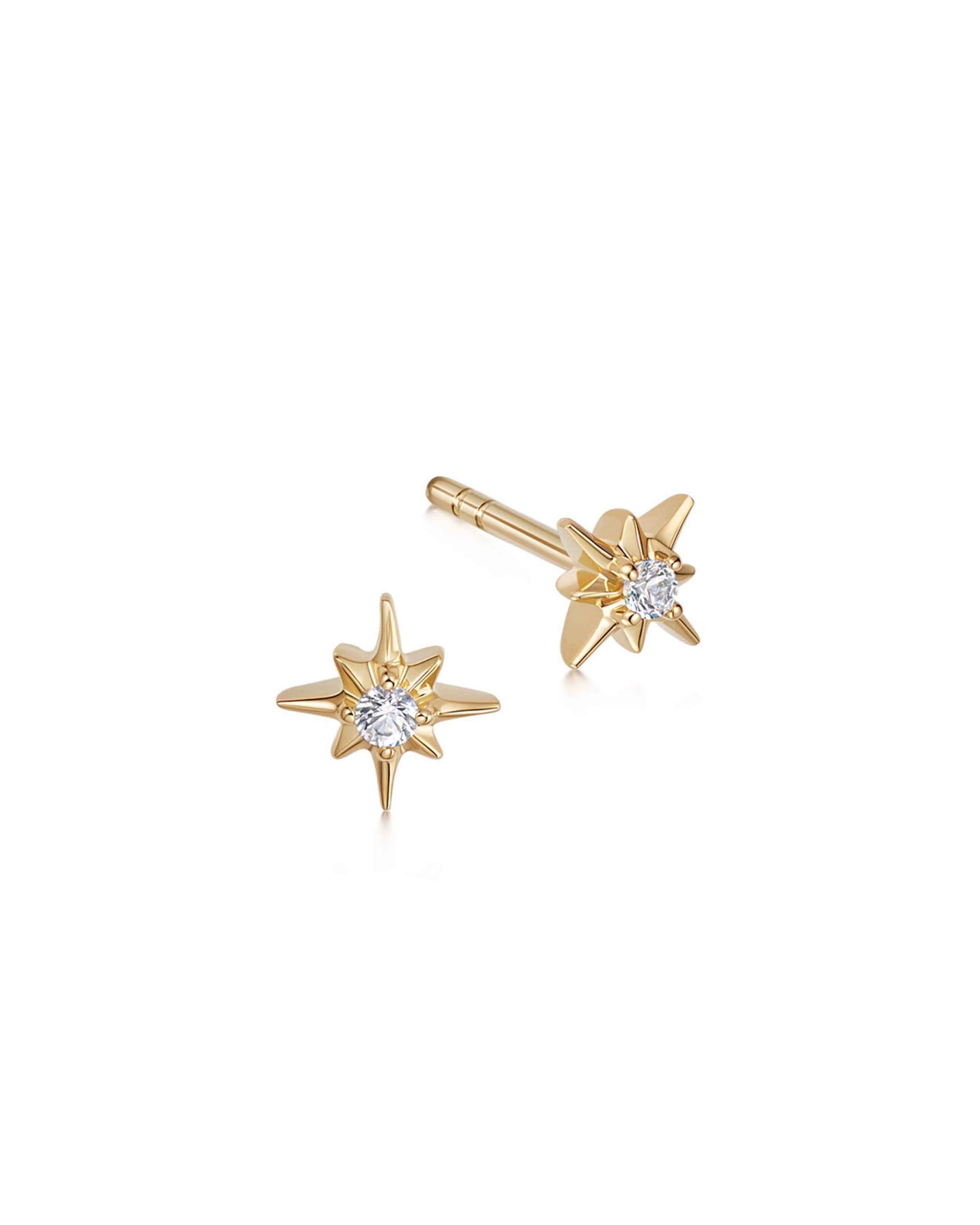 Astley Clarke Gold Polaris Star Stud Earrings