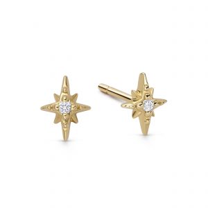 Astley Clarke Solid Gold North Star Lab Grown Diamond Stud Earrings