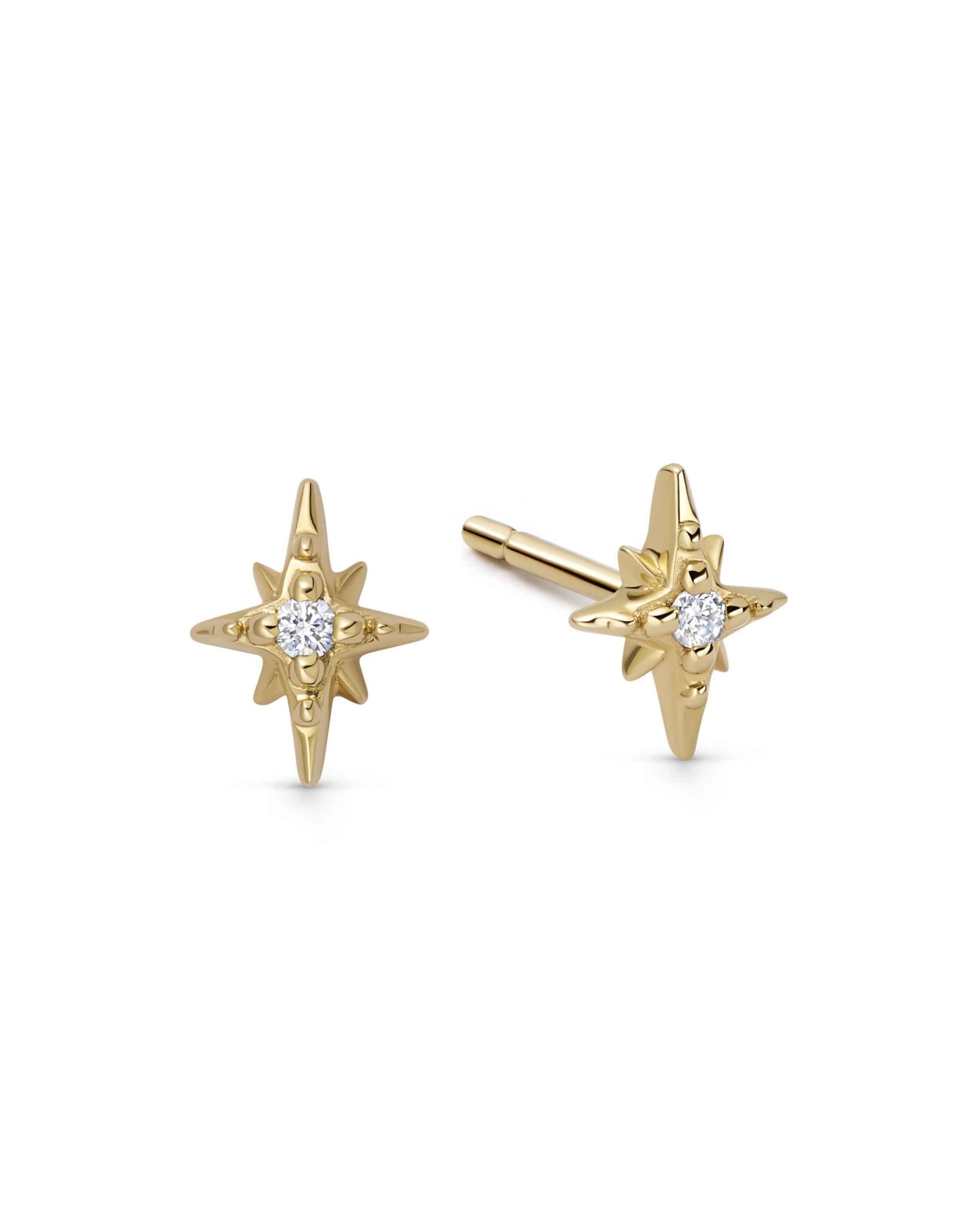 Astley Clarke Solid Gold North Star Lab Grown Diamond Stud Earrings
