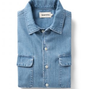 Taylorstitch The Shore Shirt in Washed Indigo Twill