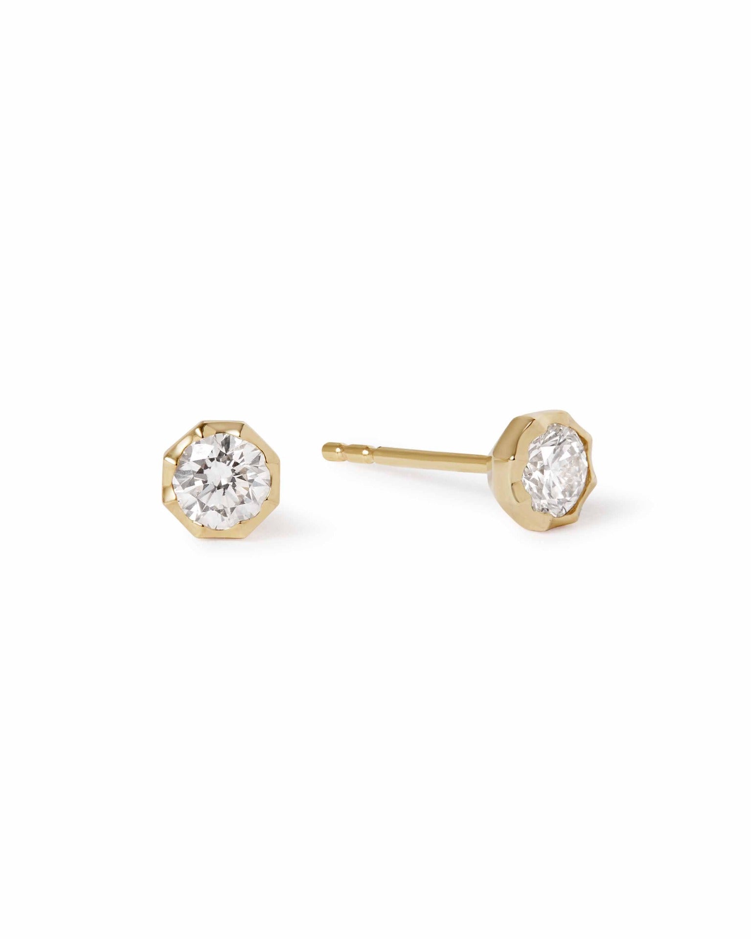 Astley Clarke Solid Gold Large Solitaire Diamond Stud Earrings