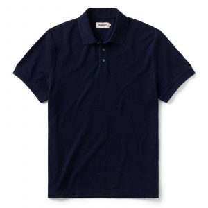 Taylorstitch The Pacific Polo in Rinsed Indigo Pique