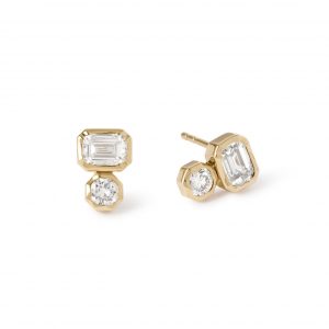 Astley Clarke Solid Gold Toi et Moi Diamond Stud Earrings