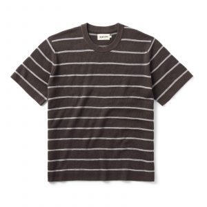 Taylorstitch The Brody Sweater Tee in Espresso Stripe